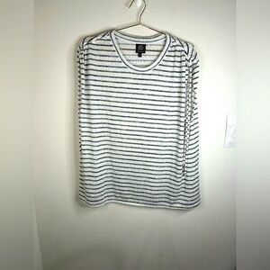 Bobeau 3X Striped Sleeveless Top Plus Size, Soft Stretch Knit, Casual Wear